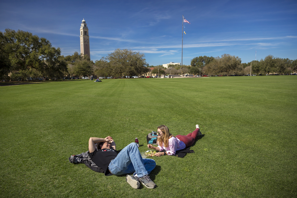 students on parade grounds