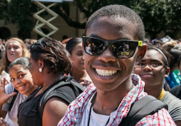 student at black history month celebration