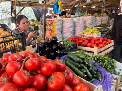 produce in a bazaar