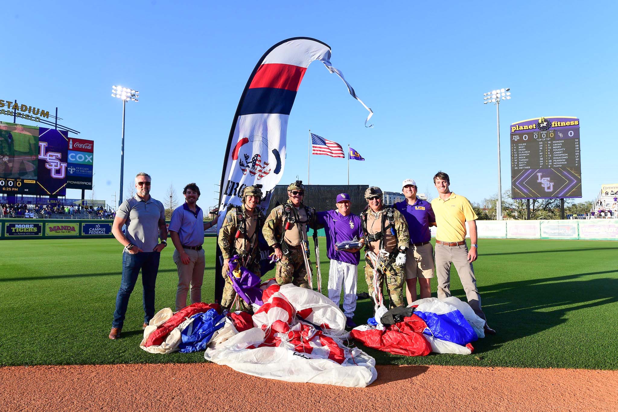 Kappa Sigma members on baseball field