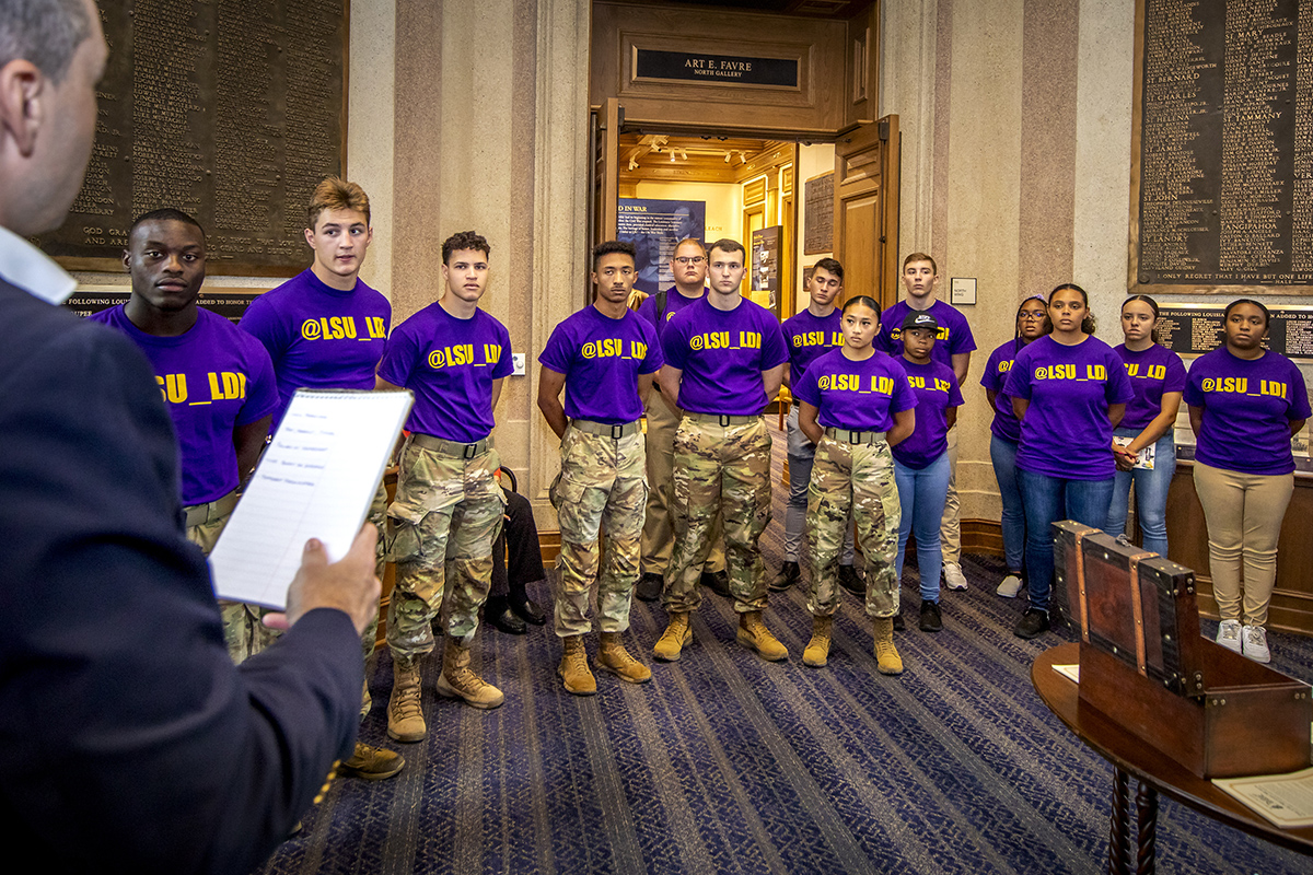 Captain Dillon Mathies with the Louisiana National Guard 