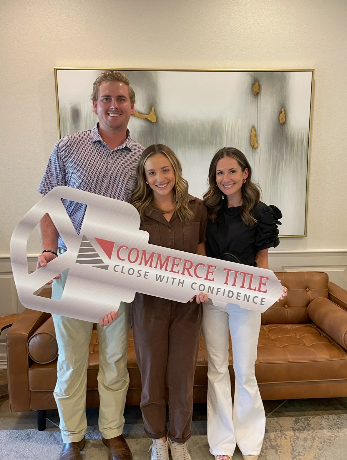 Closing day with family on real estate sale