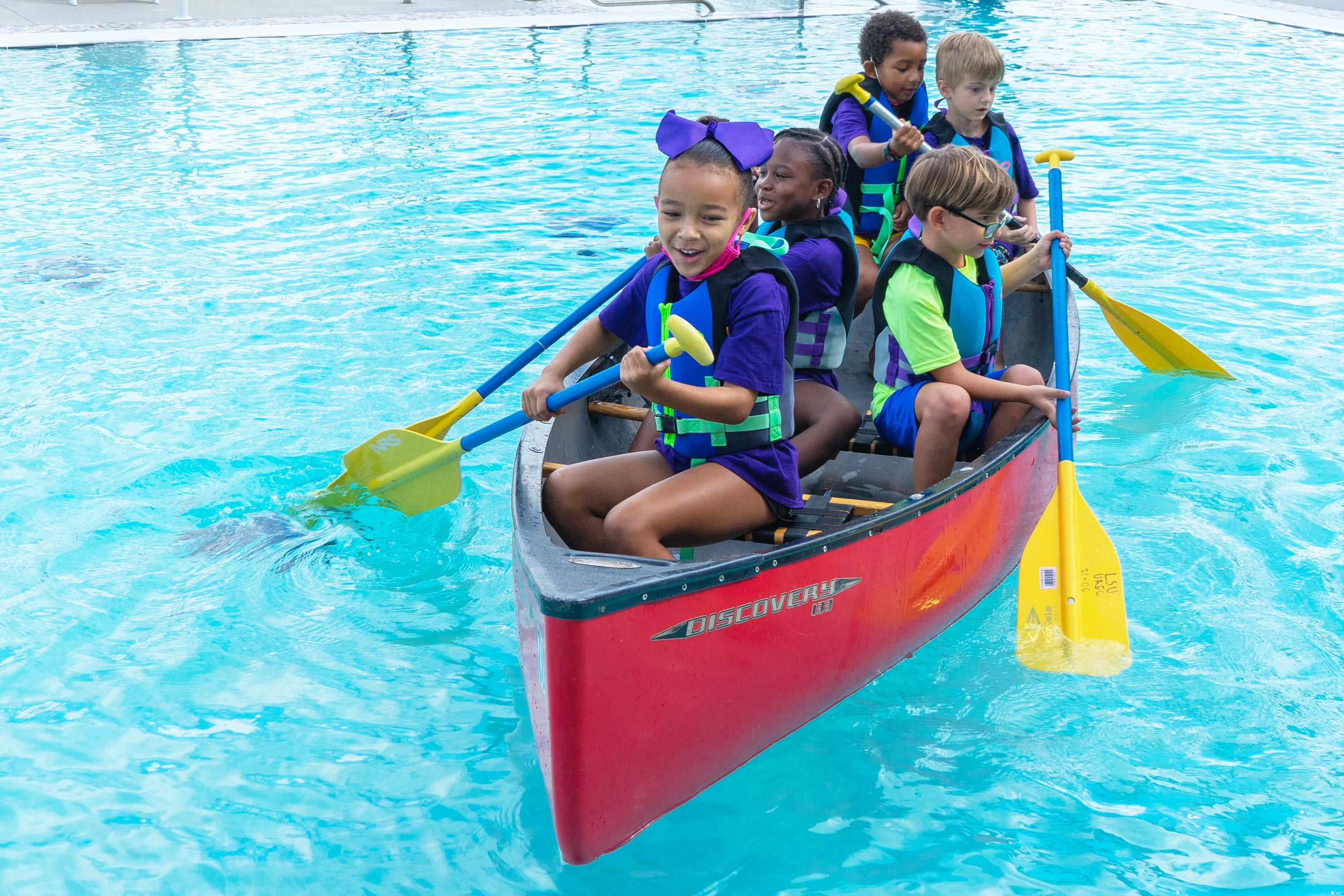 Tiger Den kids on a Canoe